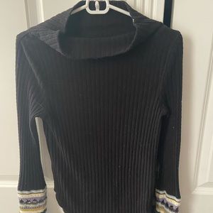 Free people turtle neck shirt with detailed sleeve